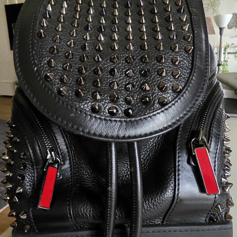 Christian Louboutin Explorafunk Spiked Black Backpack - Picture 2 of 8